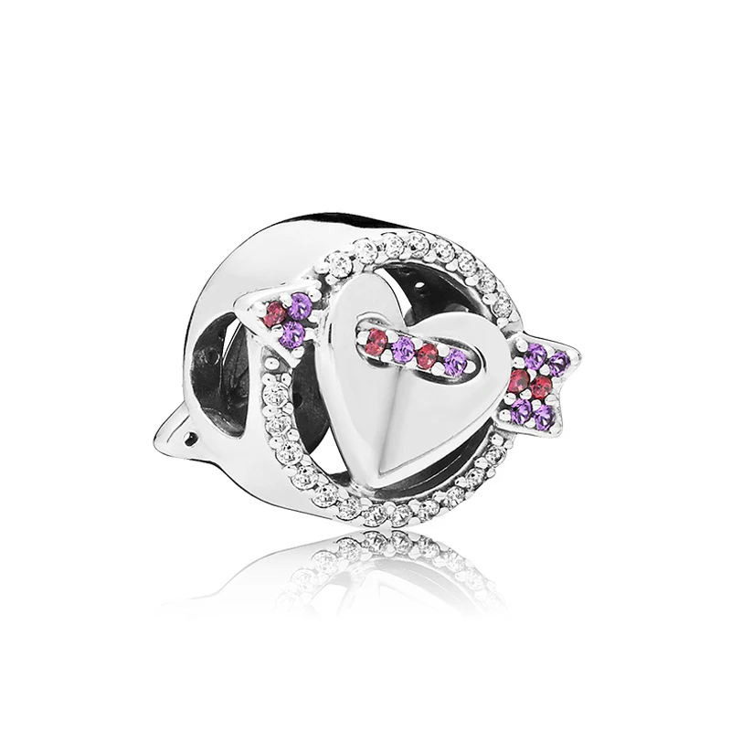

Fits Pandora Bracelets Original Charms 925 Sterling Silver Sparkling Arrow & Heart Beads for Jewelry Making Bijoux