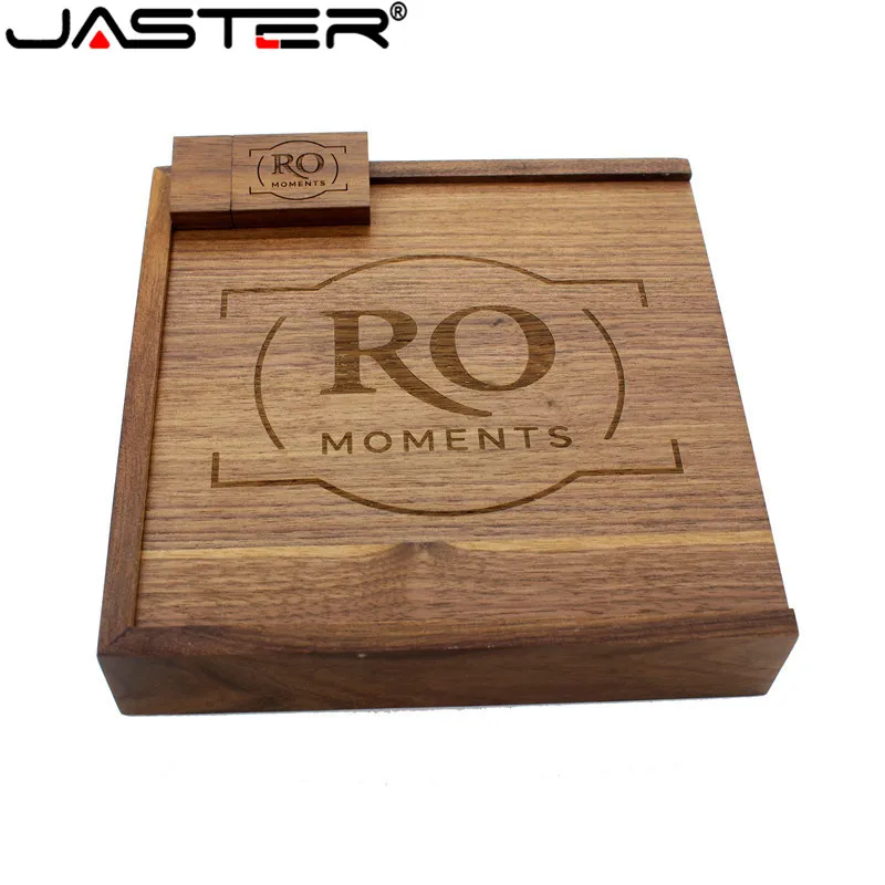 JASRER (1 шт. бесплатный логотип) уникальный фотоальбом ореховая древесина USB +