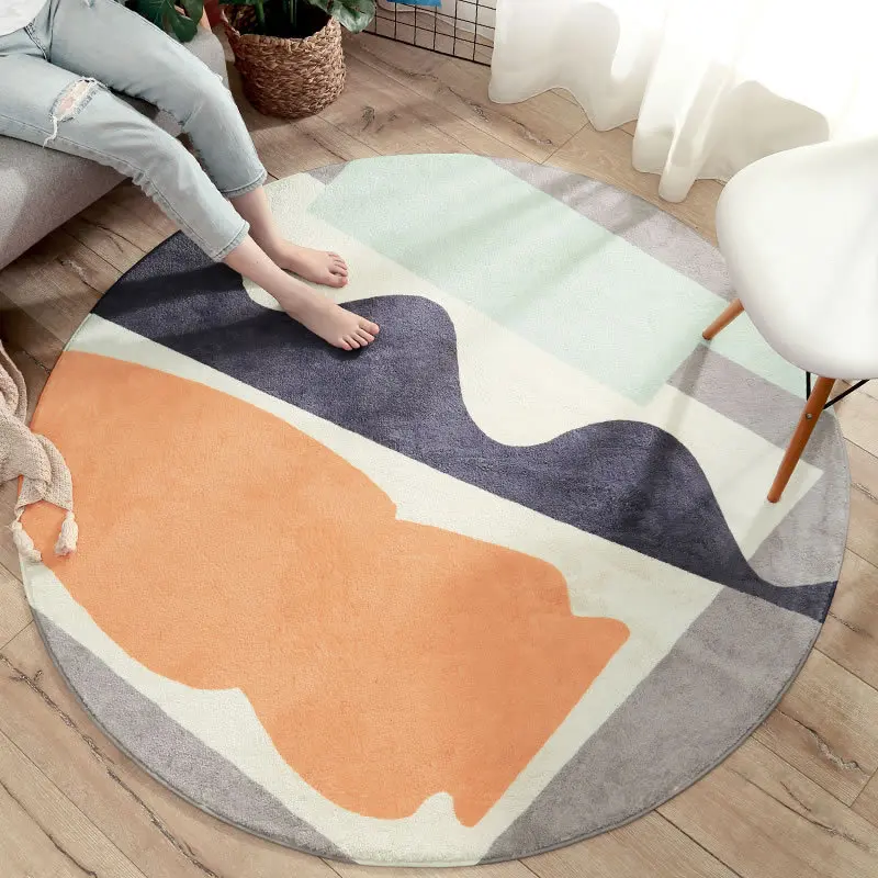 modern lamb cashmere flower pattern home round rug living room sofa non slip carpet computer chair mat free global shipping