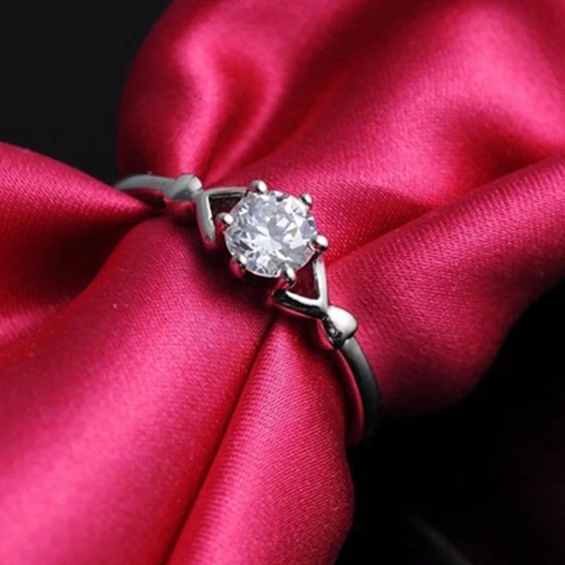 Romantic Wedding Engagement Party Jewelry Rings Simple Fashion Cubic Zirconia Simulation Women Rhodring mens | Украшения и