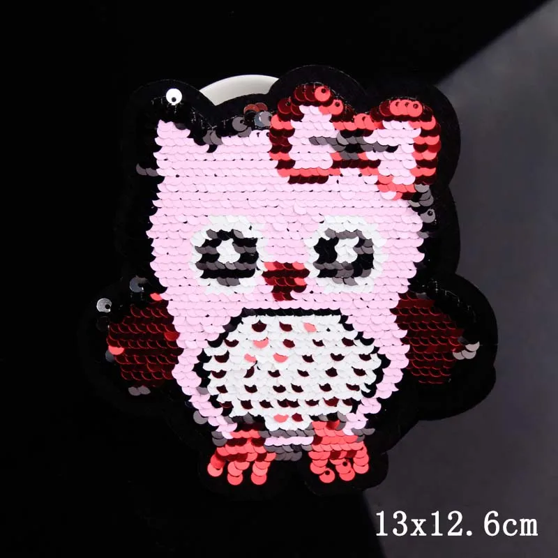 Мультяшные нашивки для одежды нашивка с блестками двусторонняя меняющая цвет на