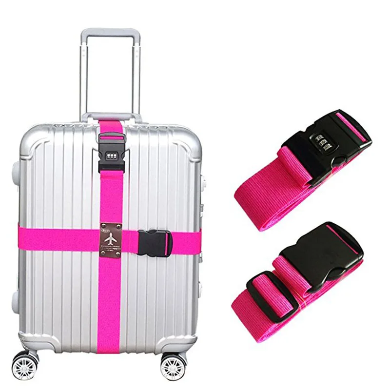 

Newly Detachable Cross Travel Luggage Strap Packing Belts Suitcase Bag Security Straps with Lock CLA88