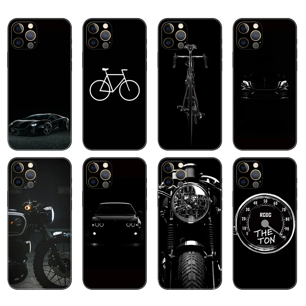 Черный чехол из ТПУ для iphone 5 5s se 2020 6 6s 7 8 plus x 10 XR XS 11 12 13 mini pro MAX задняя крышка
