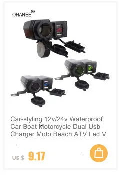 OHANEE moto rcycle USB зарядное устройство для телефона 12 В/24 В разъем прикуривателя Dual USB moto зарядное устройство светодиодный вольтметр Водонепроницаемый автомобильный стиль