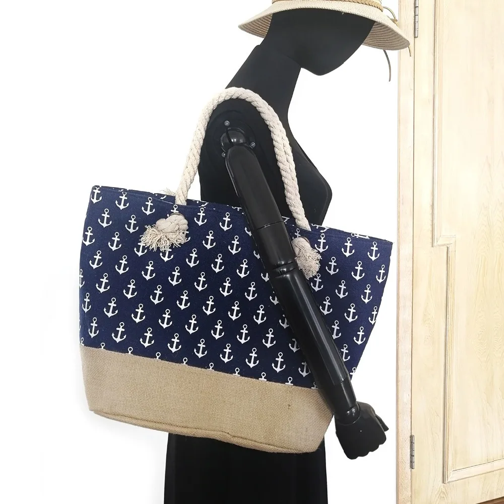 2019 летняя парусиновая большая пляжная сумка вместительная для покупок с