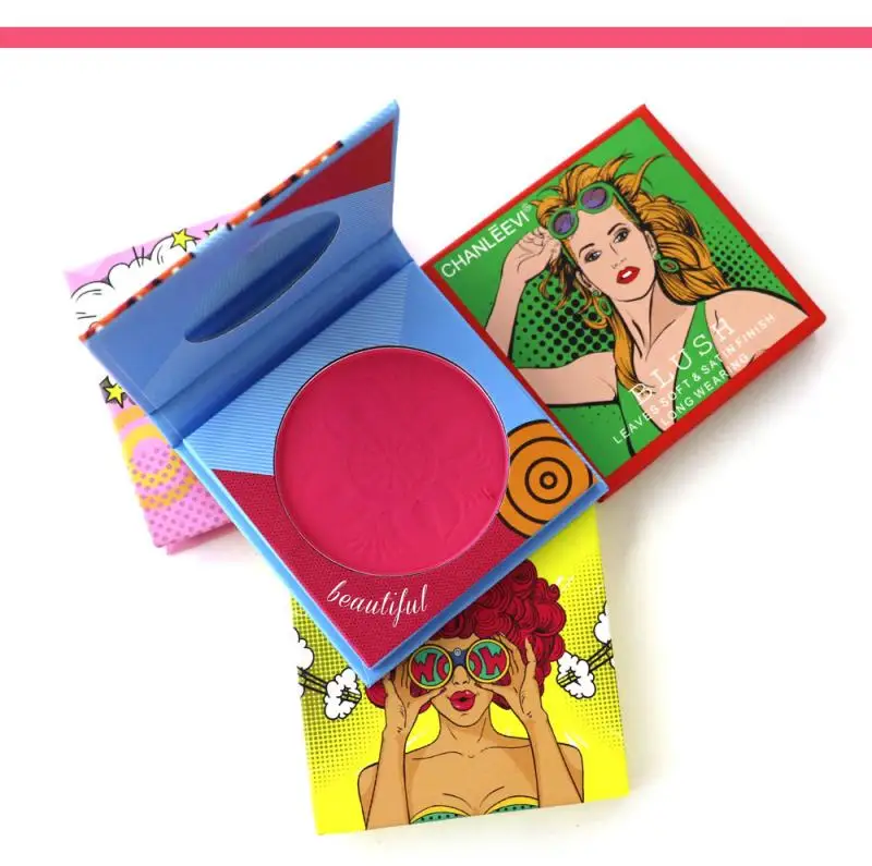 1 шт. Мультяшные Румяна Пудра щека макияж модная Девушка Художественная живопись