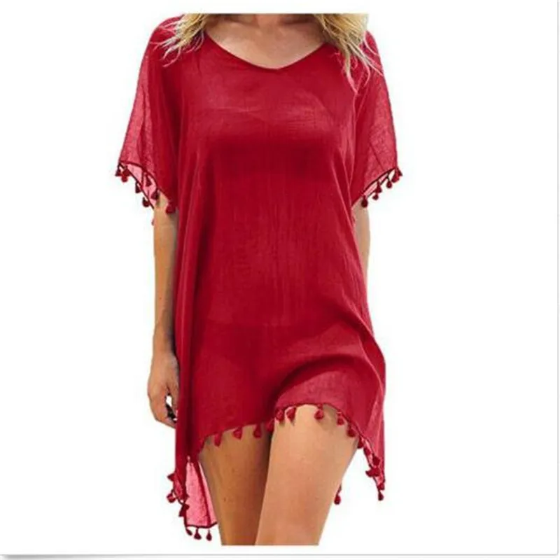 Женское свободное мини-платье новое однотонное шифоновое Прозрачное платье с