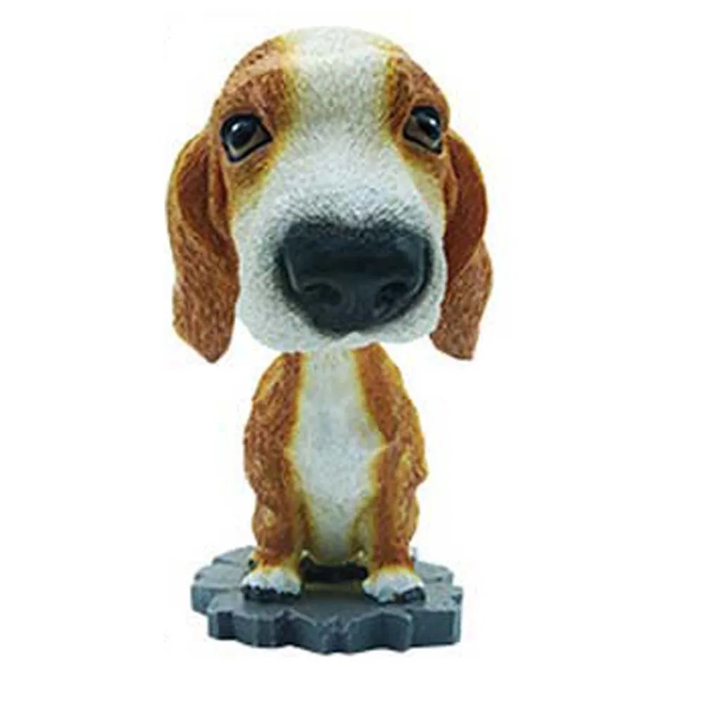 Животные качающиеся анимированные поплавок Танцующая игрушка Ornements de jouets dans la voiture Декор автомобиля кивая Смола щенок собака#0