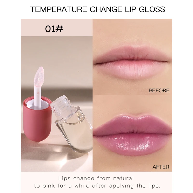 3-цветный натуральный блеск для губ мини-капсульный дизайн полный прозрачный