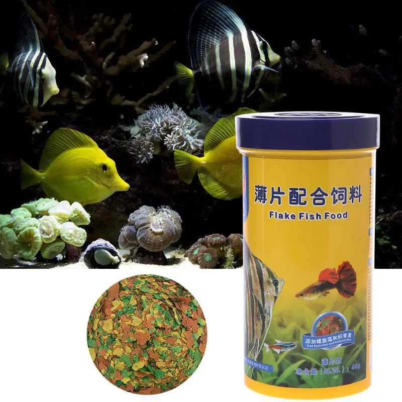 Рыбные хлопья для тропических рыб морской декоративный аквариум кормление