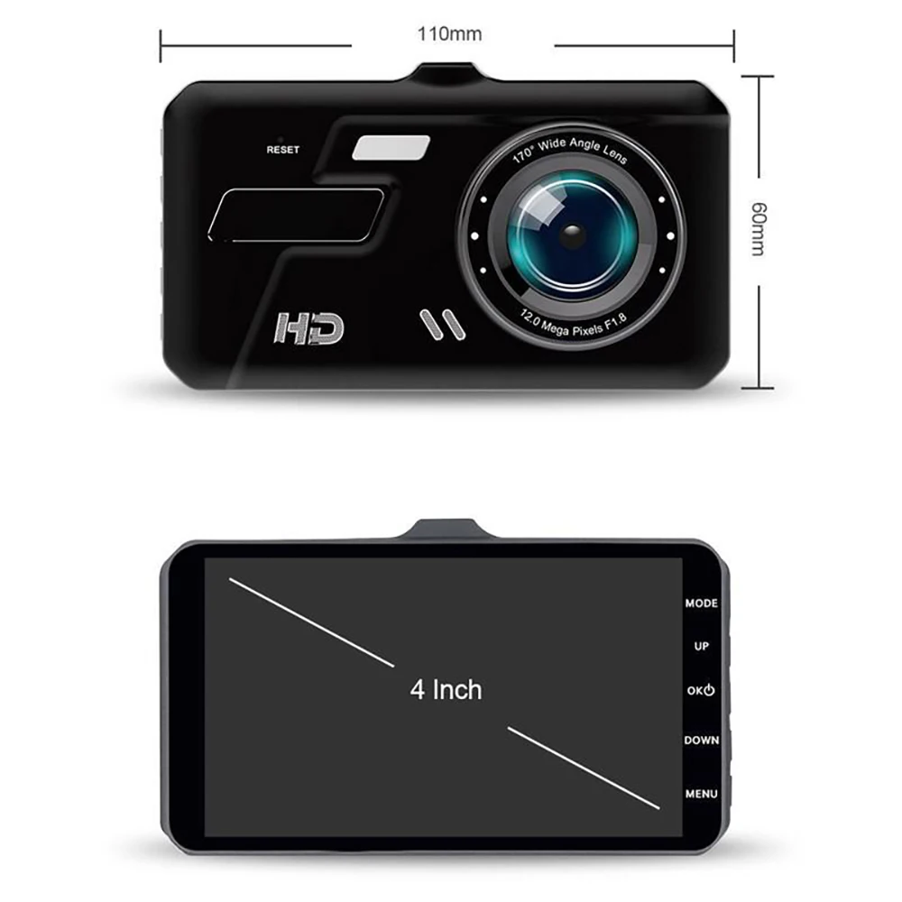 Автомобильный видеорегистратор двойная камера заднего вида 1080P Full HD