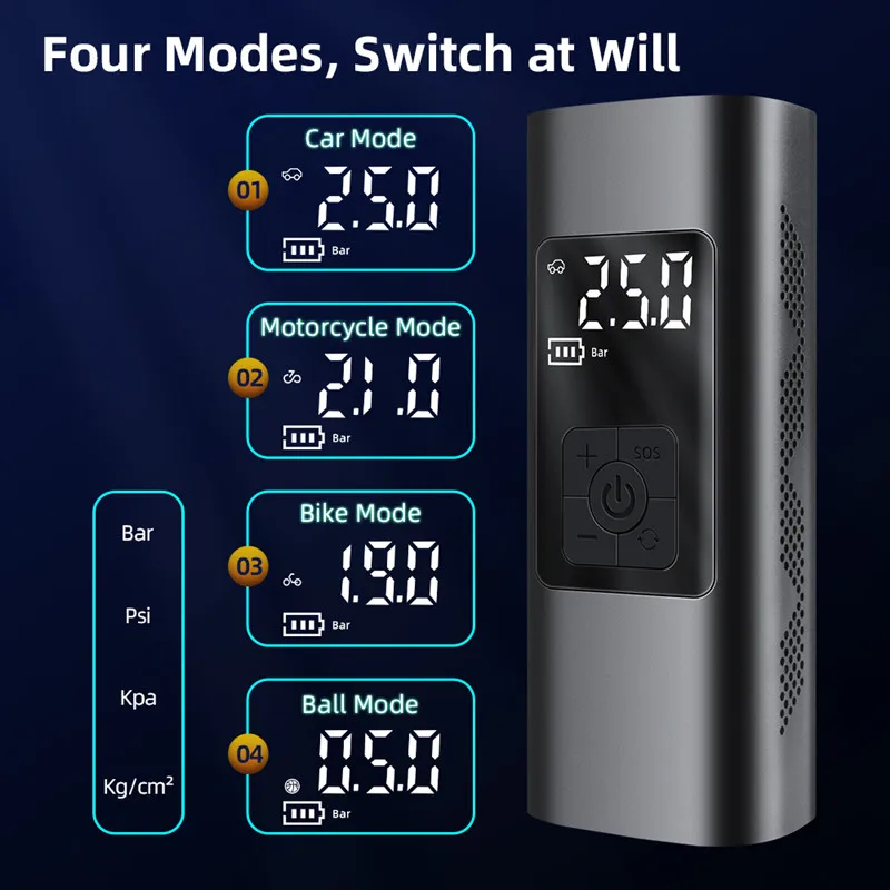 Online Vtopek-bomba De Aire Inflable Para Bicicleta, Inflador De Neumáticos Inalámbrico, Compresor De Aire Portátil Para Coches