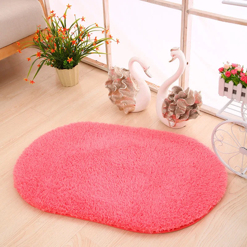 Овальный толстый Нескользящий Впитывающий Коврик для ванны ковер из кожи