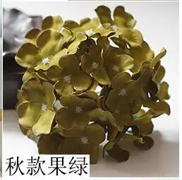 Autumn green Искусственные цветы гортензии головы фон Сделай Сам стены арки шелковые с цветами, для украшения дома свадебные цветы - Цвет: Autumn green