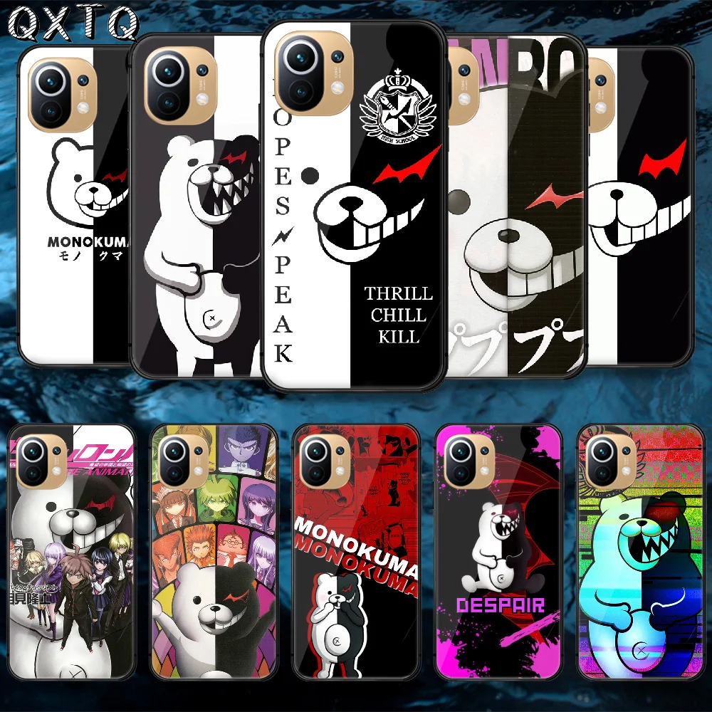

QTXQ Japan Lovely Kumamon Tempered Glass Phone Case Cover For Xiaomi Mi Poco F2 F3 X3 Nfc A3 8 9 10 11 T Pro Lite Ultra Funda