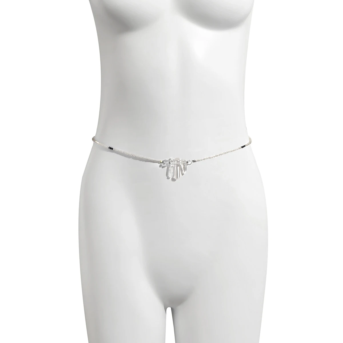 

Fashion Sexy Irregular White Color Crystal Pillar Waist Beads Body Chain Boho Cute Bikinis 2021 Woman Jewelry Beach Accessories