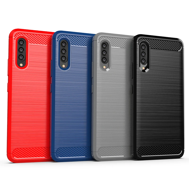 Чехол из углеродного волокна для samsung Galaxy A20 A90 5G Силиконовый мягкий ТПУ
