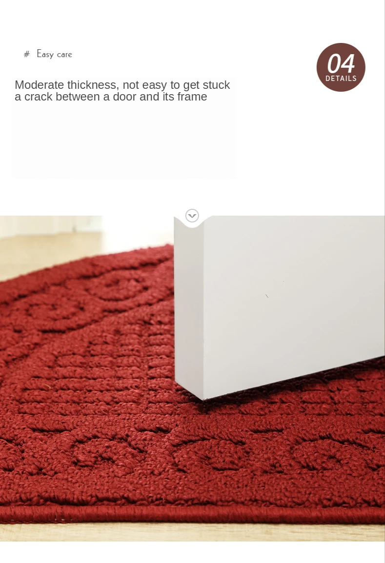 

Chinese Retro Semi-circular Wear-resistant Dust-proof Mat Door Mat Household Bathroom Bathroom Non-slip Foot Mat Kitchen Mat