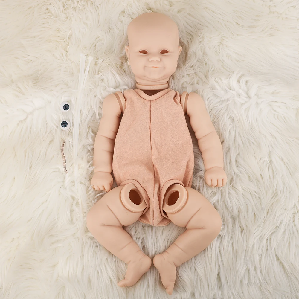 

20inches DIY Toy Popular Reborn Doll Kit Maddie Blue Eyes Very Soft Vinyl Lifelike Real Touch Fresh Color Unpainted Doll Parts
