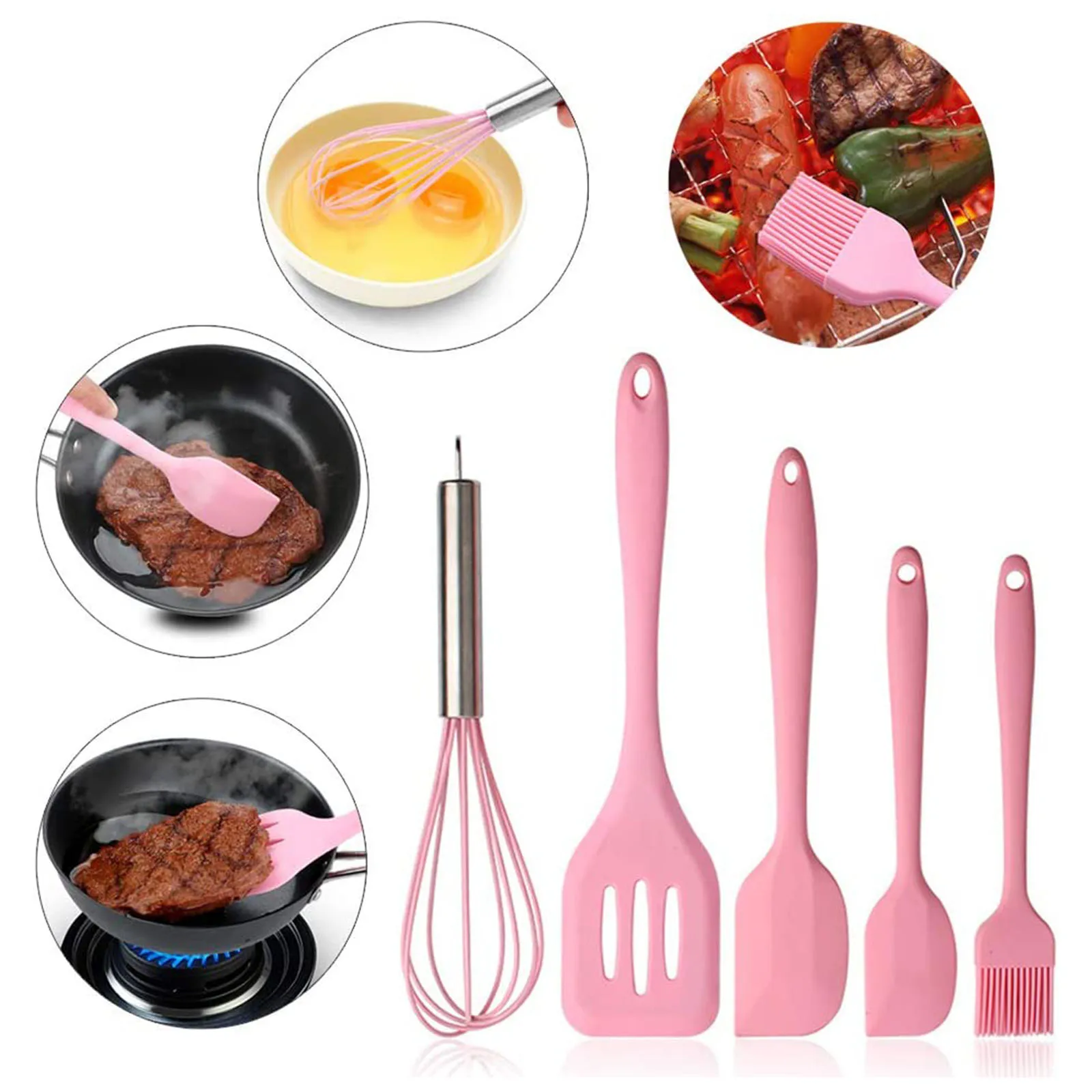 5pcs Cooking Utensils Silicone Tools Supplies Kitchen | Дом и сад