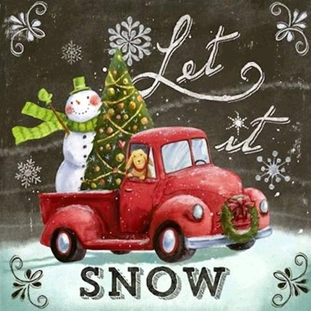 

5D Diamond Painting Snowman Handmade Gift Full Round Drill Diamond Embroidery Winter Diamond Mosaic Cross Stitch Kits Wall Art