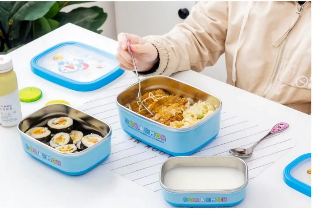Мультфильм KT Doraemon SUS304 Bento Box контейнер для еды и обедов 470 мл 900 мл 1400 мл