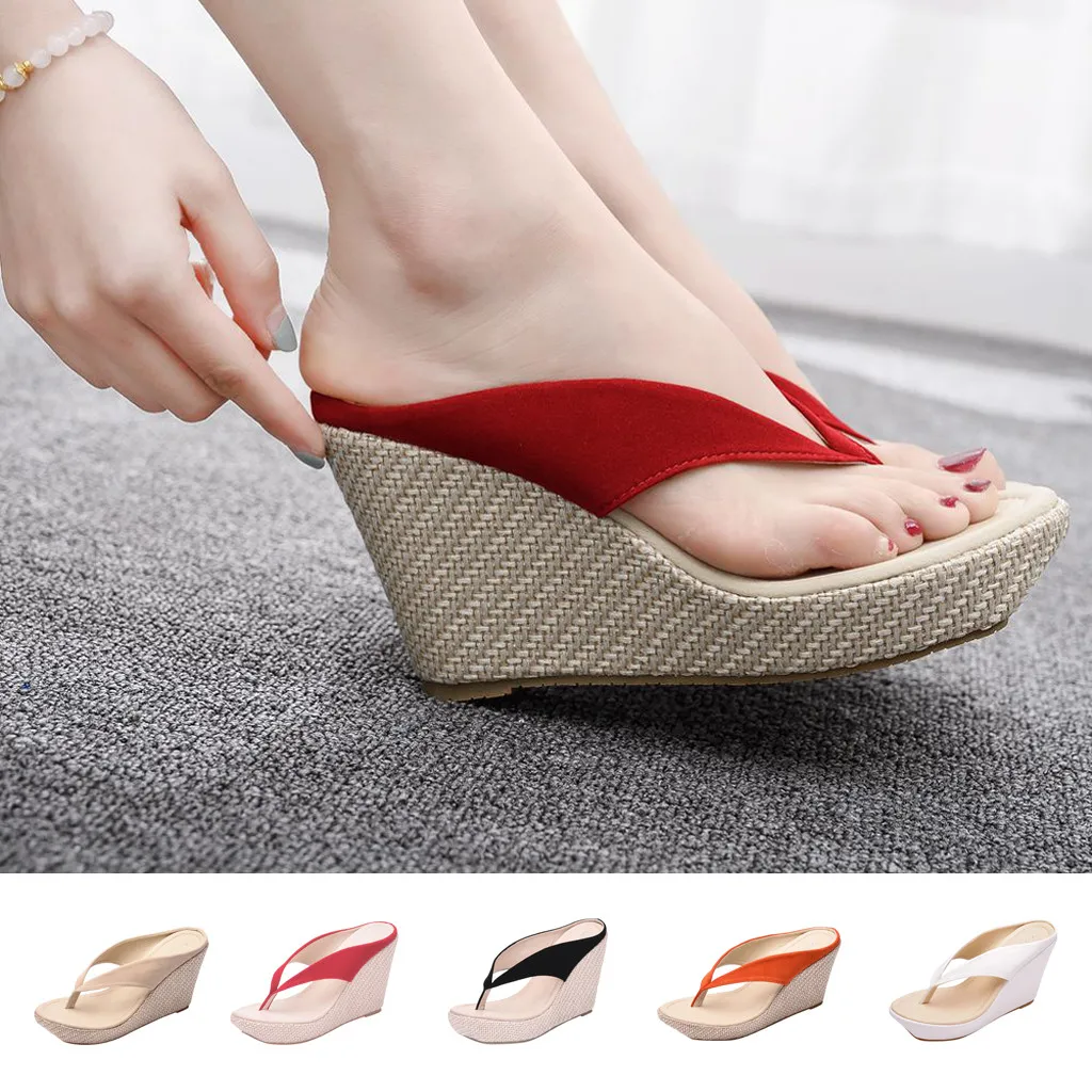 

Women's Slippers Summer New Fashion Women Slippers Outdoor Pure Color Flock Beach Shoes Female Casual Flower Slipper 4194