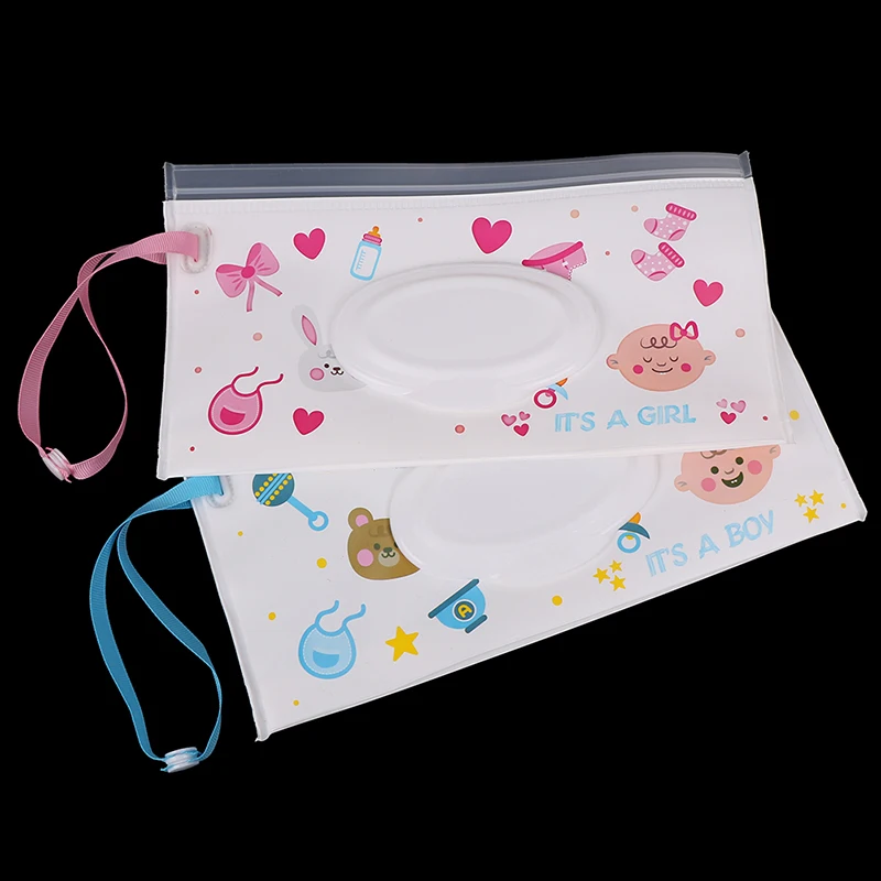 

Eco-Friendly Baby Wipes Box Wet Wipe Box Cleaning Wipes Carrying Bag Clamshell Snap Strap Wipe Container Case