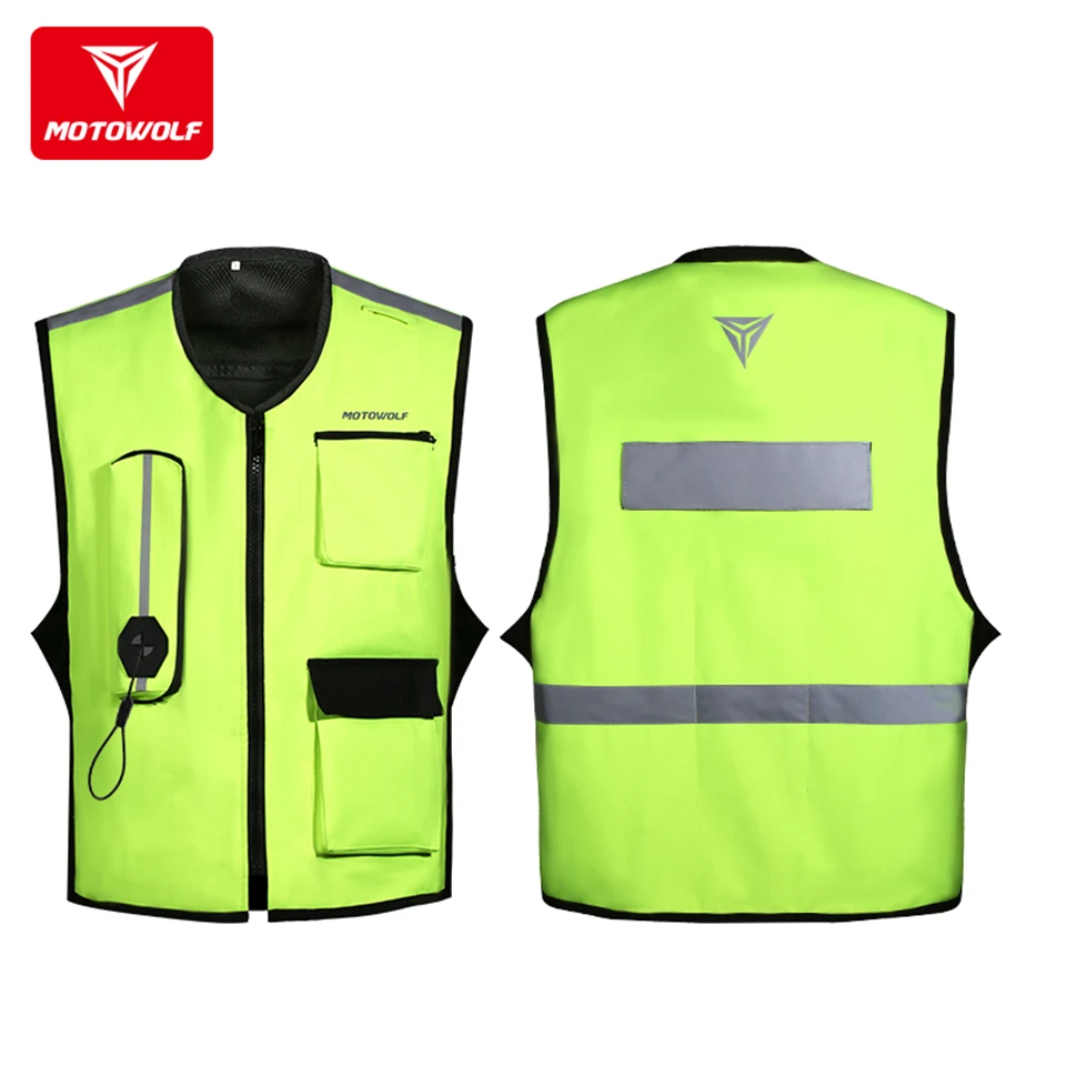 motowolf motorcycle inflatable anti fall airbag suit protective reflective vest riding equipment safety vest free global shipping