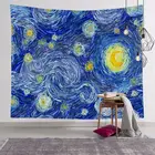 Звезда луна ночь гобелен искусство подвесная Ткань Гостиная Украшение Настенные Ковры домашний Декор Фон гобелены