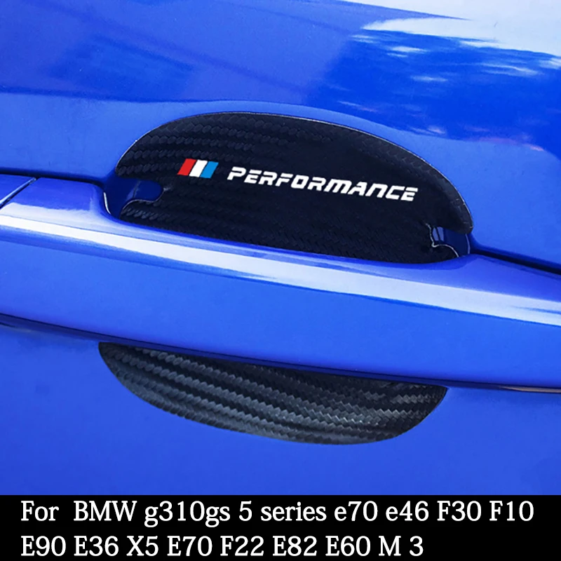 4 шт. кожаные наклейки на дверную ручку автомобиля из углеродного волокна |