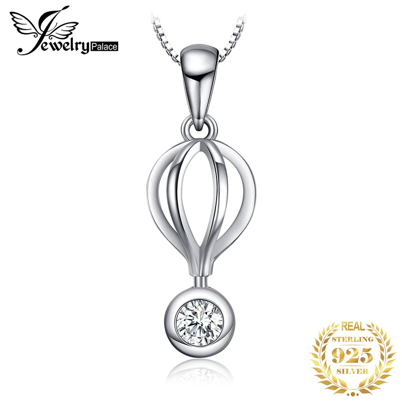 Jewelryдворца 925 стерлингового серебра Глобальный воздушный шар мотаться кубический цирконий кулон для женщин цепь не входит в