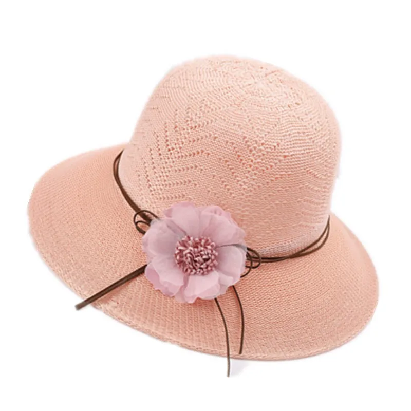 Новые модные женские соломенная шляпа от солнца летнее платье с цветочным