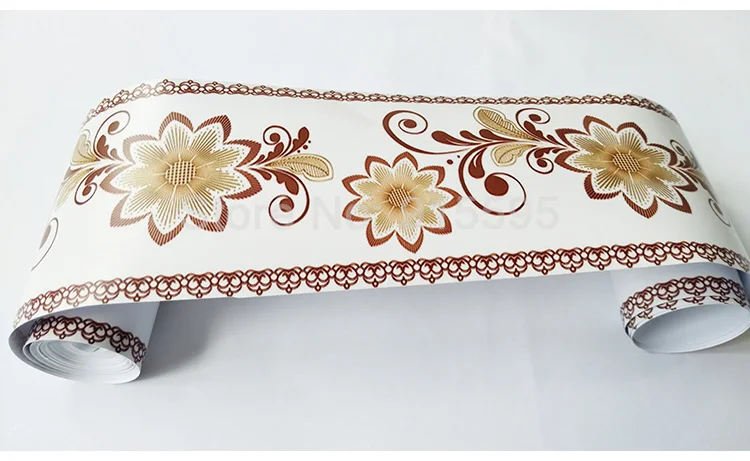 DIY самоклеющиеся обои, водостойкие, 5 м, для ванной комнаты, 3D, цветочный узор, ПВХ, наклейки на стену, линия талии, для кухни, комнаты, Настенный декор