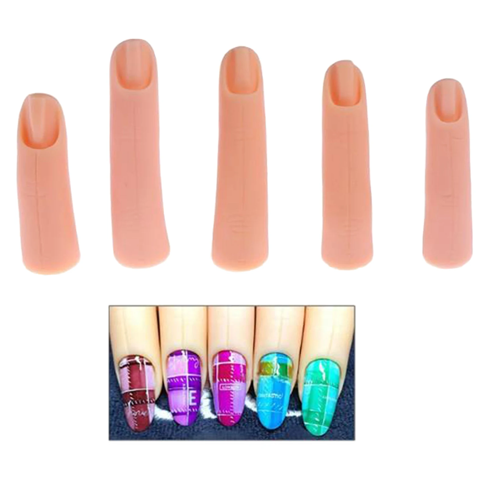 Nail Art Trainer Training Hand Fingers Model Fake Finger Manicure Tool Acrylic Nails Practice Fingers Practice Training Tools