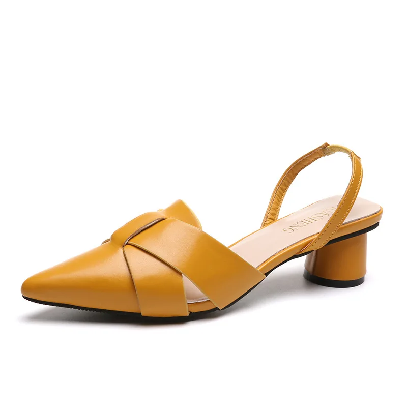 

Closed Toe Sandals 2021 Women's High Heels Med Female Shoe All-Match Espadrilles Platform New High-heeled Fashion Medium Girls B