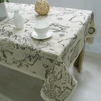 world map dining tablecloths banquet furniture dustproof cover european classic table cloth decoration cricheted table cover