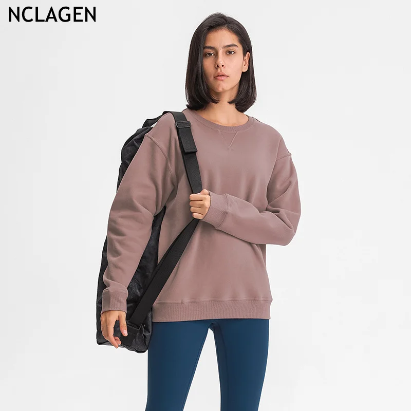 

Спортивный топ, Женский хлопковый осенний пуловер для йоги с длинным рукавом, свободная повседневная спортивная одежда для тренировок в тренажерном зале, дышащая Спортивная Толстовка для бега и фитнеса