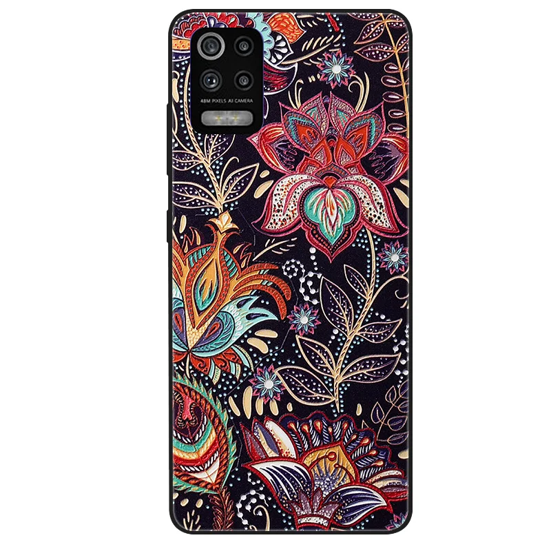 

3D Emboss Flower Case For LG K52 K62 K42 Cover 3D Relief Case For LG K42 K52 K62 Plus Q52 K71 Phone Case K 52 K 62 + K 42 Coque