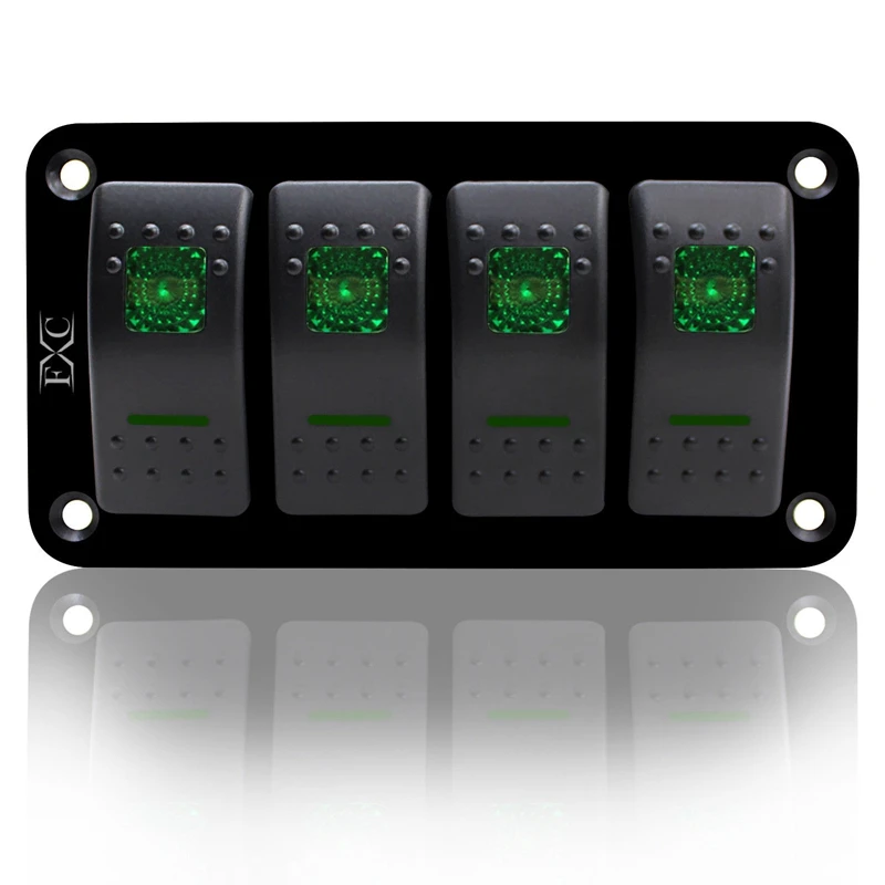 12 V 24 4 Gang green кулисный переключатель Панель автомат защити цепи лодка морской