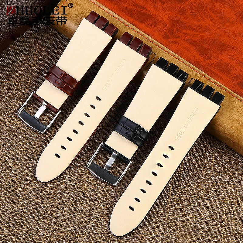 23MM Genuine Calf Leather Watchband Steel Clasp For Swatch IRONY YOS440 449 448 401G Watch Strap Watchband Bracelet Wrist Man