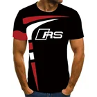 Новинка 2021, летняя футболка с 3D принтом серии RS Sports, Повседневная футболка с коротким рукавом для мужчин и женщин, 130-6XL