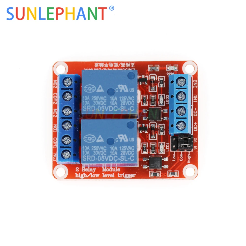 2-канальный релейный модуль с изоляцией оптрона 2-стороннее реле 5 В 12 24 поддержка
