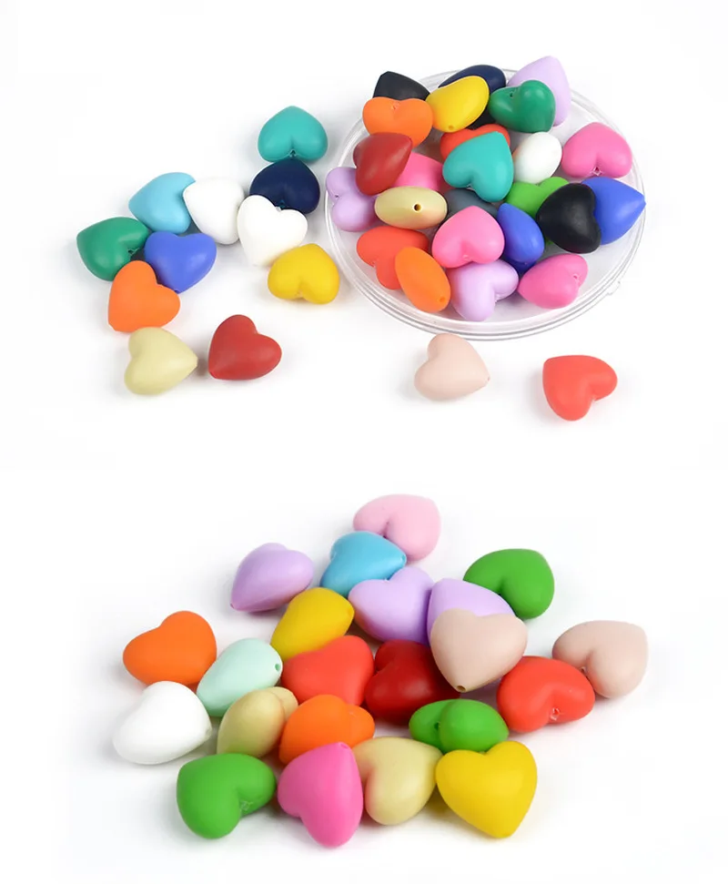 10 шт. в форме сердца силиконовые бисер ребенок Прорезывание Зубов Бусины Еда