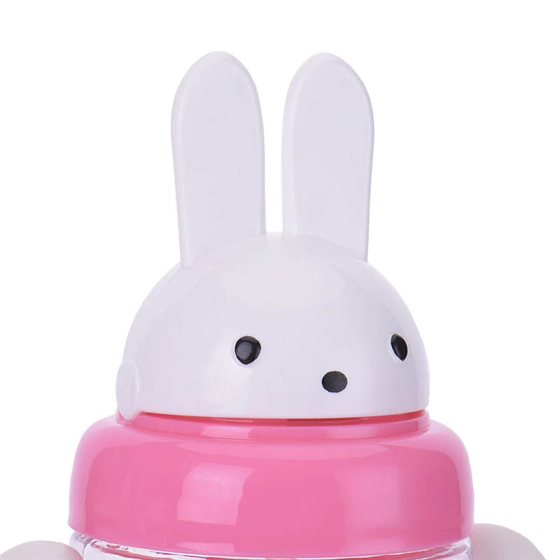 pink 240 мл милая детская чашка для кормления Rabbite с соломинкой, без бисфенола, детские бутылочки для воды, обучающая чашка, детская ручка для кормления - Цвет: pink
