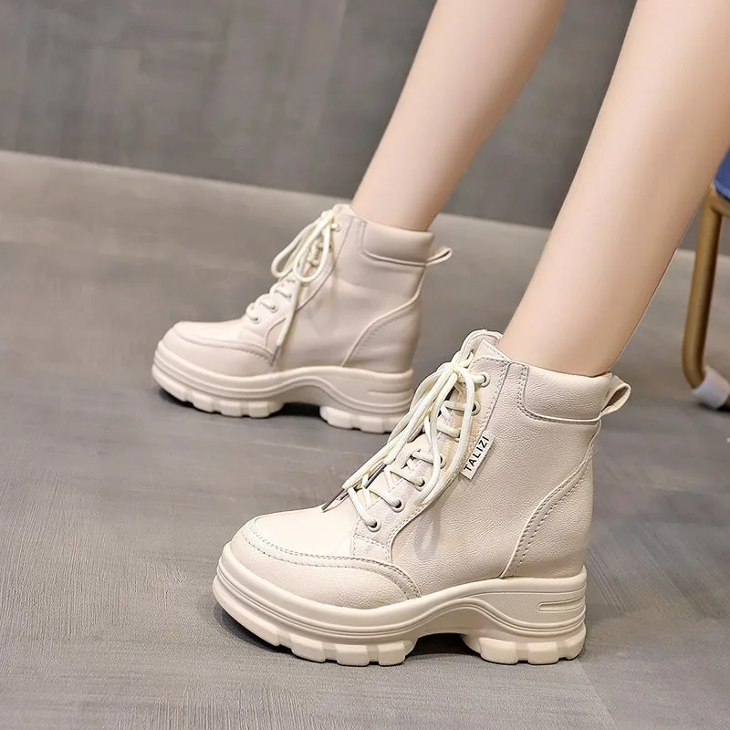 

2021 Harajuku Women Wedges Sport Shoes For Woman Increasing 8CM Chunky Dad Sneakers Ladies Breathable Mesh Platform Casual Shoes