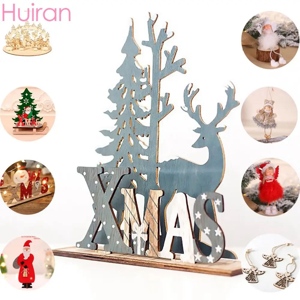 Huiran Merry Christmas, Санта-Клаус, лося, украшения, деревянные елки, украшения для дома,, Рождественский Декор, подарок на год