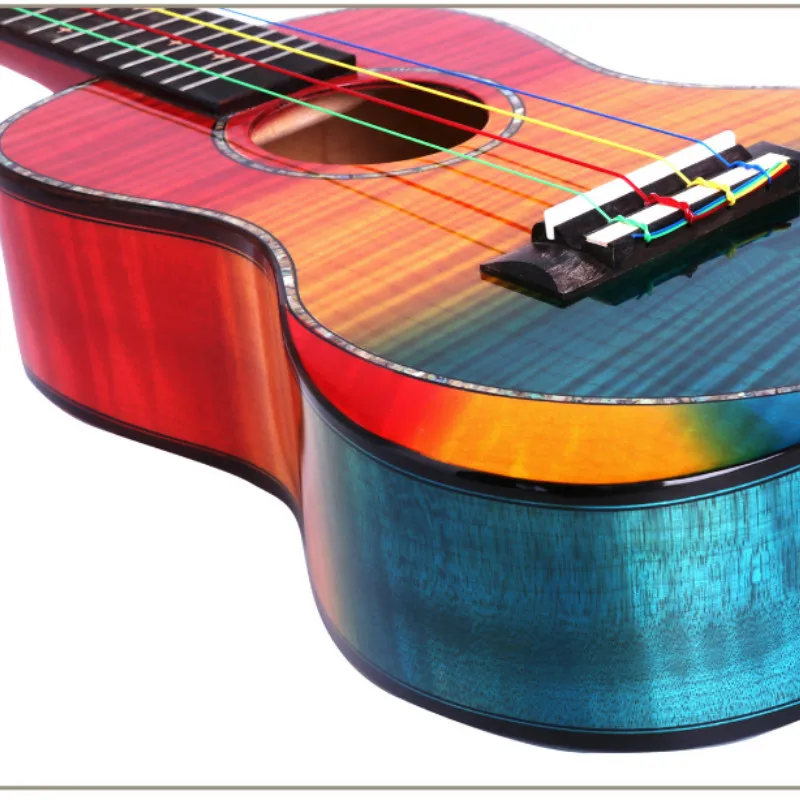 Укулеле Радужное 24 дюйма Мини электрическая концертная акустическая гитара с