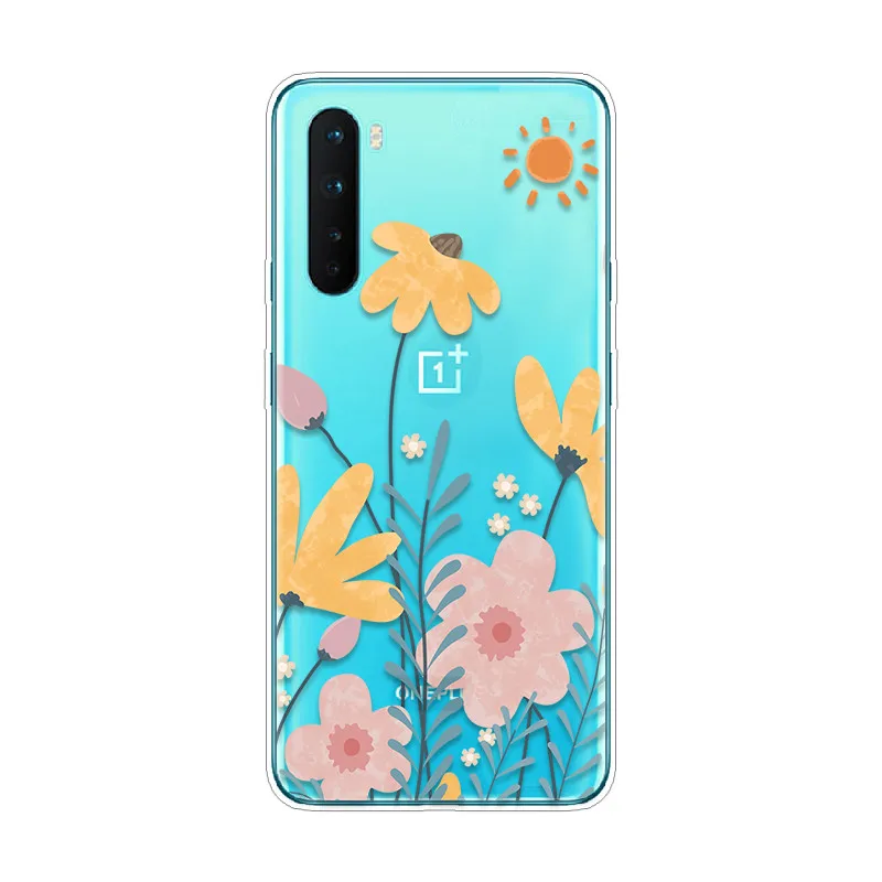 phone case for oneplus nord 5g cases soft tpu silicone back cover for oneplus nord 5g 6 44coque flowers fashion marble pattern free global shipping