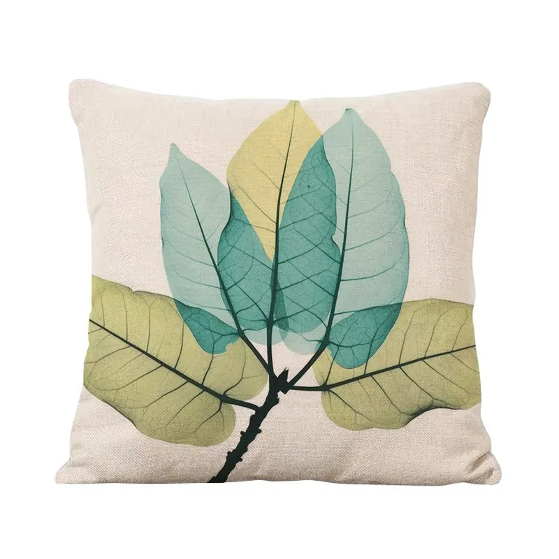

Spring Green Leaves Cushion Covers 45x45 cm Pillowcases for Car Chair Sofa Square Simple Pillow Cover